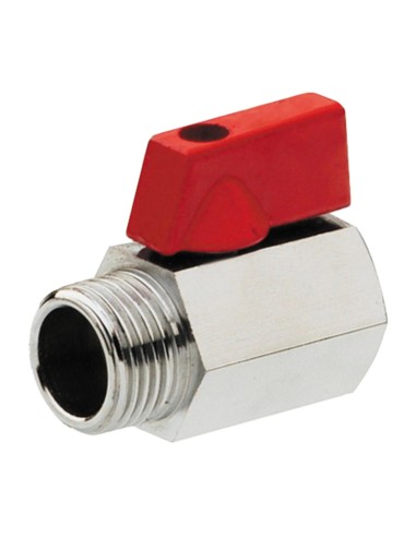 Llave Esfera Mini Macho-Hembra 1/2 Caion Roja