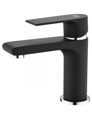 Grifo Monomando Adf Loches Lavabo Negro-Cromo